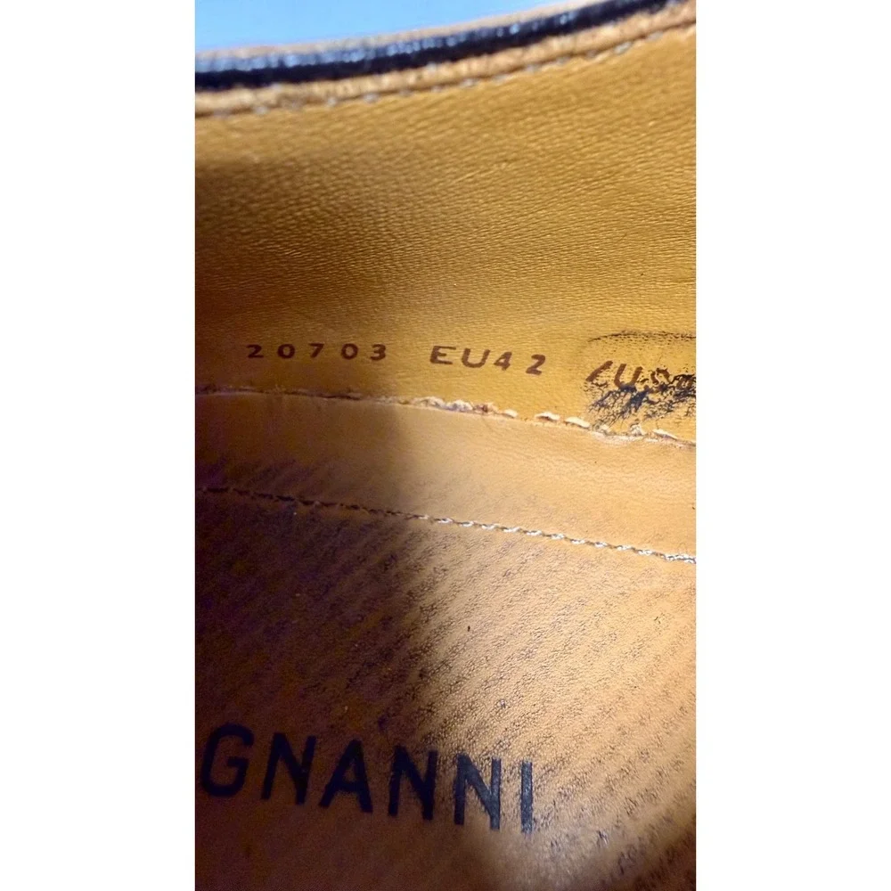 Magnanni Mens 42 Brown Leather Square Toe Derby Dress Shoes Made In Spain